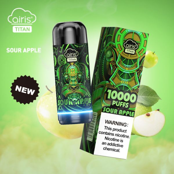 Ашка Airis Titan 10 000 Затяжек Кислое яблоко