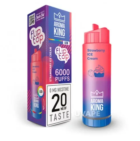 Ашка Aroma King 6000 Безникотиновая Клубника мороженное