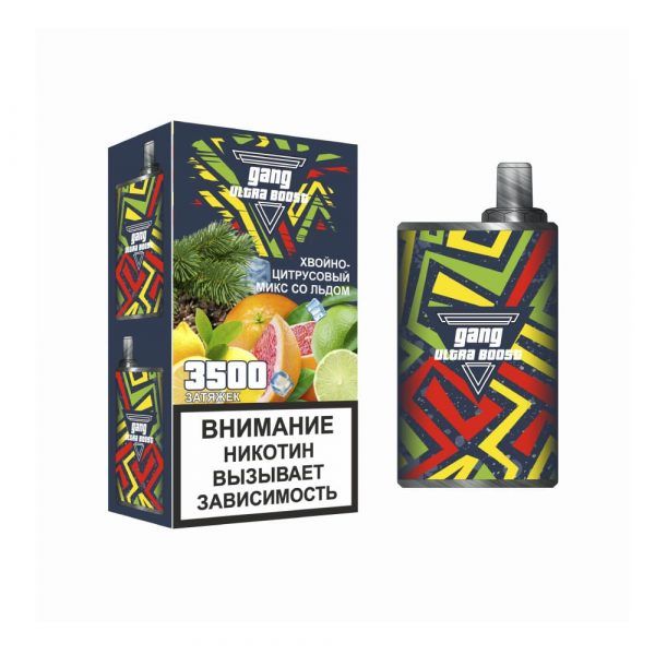 Ашка Электр.однораз.сиг. GANG Ultra 3500 Хвойно цитрусовый микс лёд 3500 затяжек