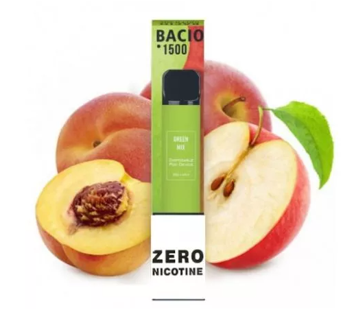 Ашка Bacio 1500 Green Mix (Басио 1500 Яблоко Персик БЕЗ НИКОТИНА)