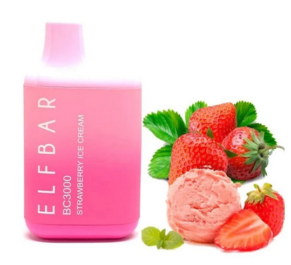 Ашка Elf Bar BC 3000 Затяжек - (Эльф Бар БЦ 3к тяг) Клубничное Мороженое