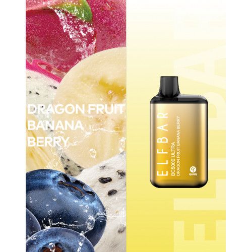 Ашка Elf Bar BC5000 ULTRA - Dragon Fruit Banana Berry - (Эльф Бар Ультра БЦ 5к тяг) Банановая ягода драконьего фрукта
