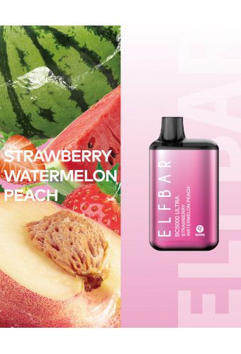Ашка Elf Bar BC5000 ULTRA Strawberry Watermelon Peach - (Эльф Бар Ультра БЦ 5к тяг) Клубника Арбуз Персик