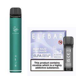 Ашка Elf Bar Elfa Prefilled Starter Kit 850mAh Blue Razz Lemonade Green (Блю Разз Лимонад Зеленый)