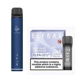 Ашка Elf Bar Elfa Prefilled Starter Kit 850mAh Blue Razz Lemonade Navy (Блю Разз Лимонад Темно-синий)