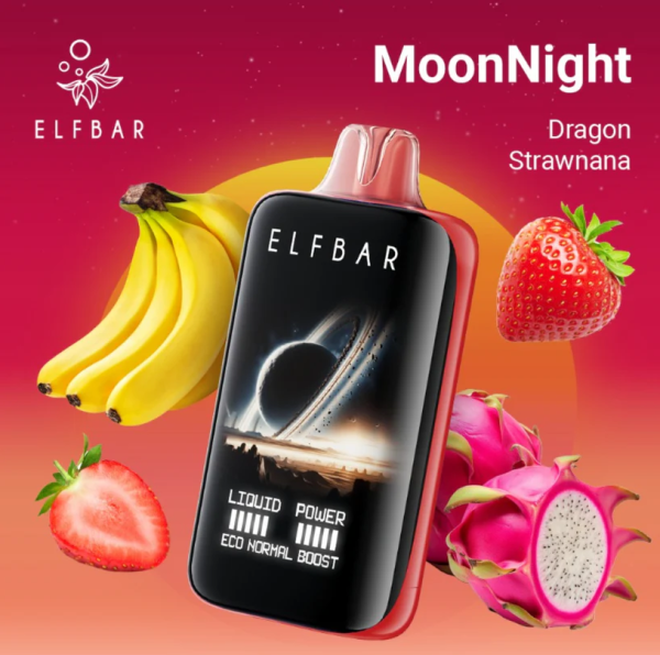 Ашка Elf Bar MoonNight 40 000 Затяжек Клубника Фрукт Дракона Банан