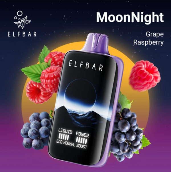 Ашка Elf Bar MoonNight 40 000 Затяжек Виноград Малина