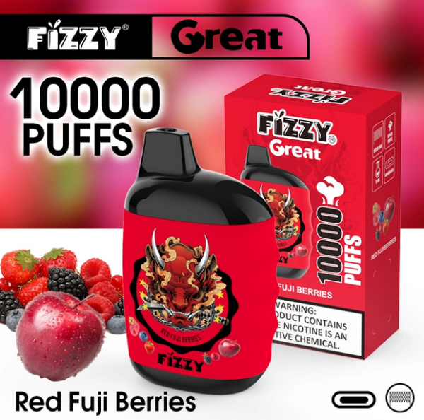 Ашка Fizzy 10000 Затяжек Красные ягоды Фудзи