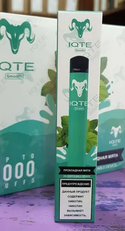 Ашка IQTE Smooth Cool mint (Прохладная мята) 1000 затяжек 20мг Hard (2% Hard)