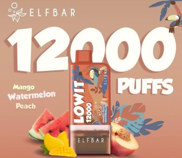 Ашка Elf Bar Lowit 12 000 Затяжек Арбуз Манго Персик