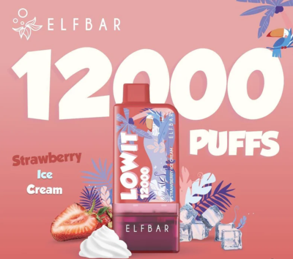 Ашка Elf Bar Lowit 12 000 Затяжек Клубника Крем