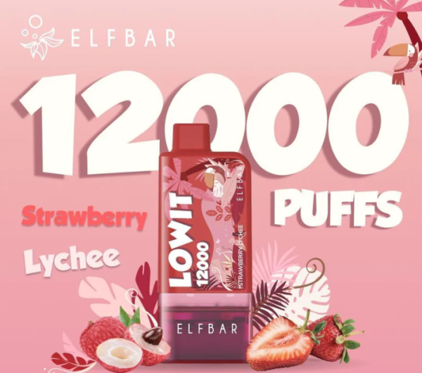 Ашка Elf Bar Lowit 12 000 Затяжек Клубника Личи