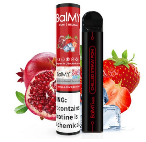Ашка BalMY Max Акциз Chilled Straw Pomegranate (Клубника Гранат Лед) 1500 puff