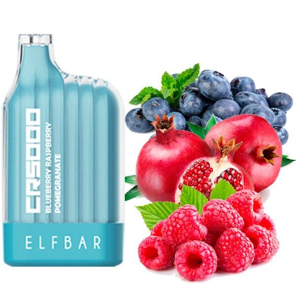 Ашка Elf Bar CR Blueberry Raspberry Pomegranate 5000 Затяжек - (Эльф Бар СР 5к тяг) Черника Малина Гранат