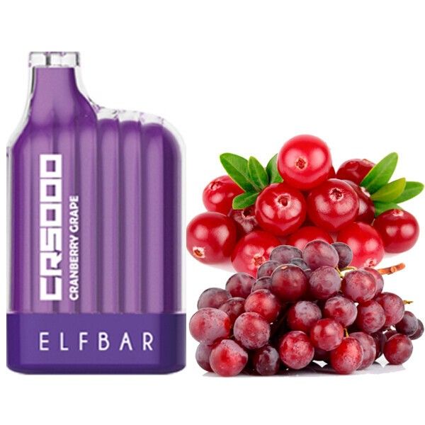 Ашка Elf Bar CR Cranberry Grape 5000 Затяжек - (Эльф Бар СР 5к тяг) Клюква Виноград