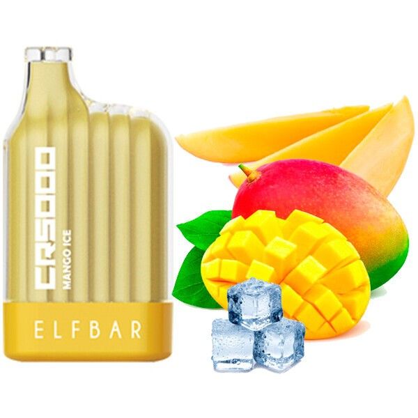 Ашка Elf Bar CR Mango Ice 5000 Затяжек - (Эльф Бар СР 5к тяг) Манго Лед