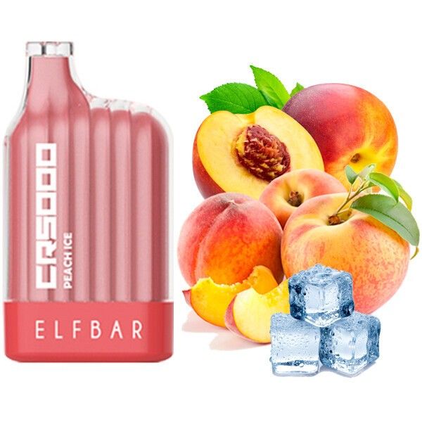 Ашка Elf Bar CR Peach Ice 5000 Затяжек - (Эльф Бар СР 5к тяг) Персик Лед