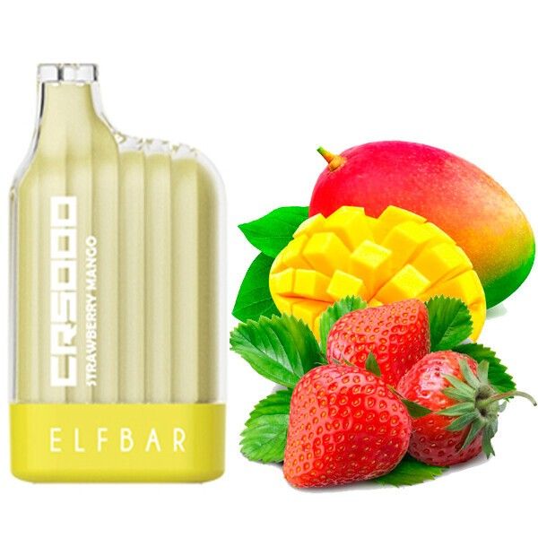 Ашка Elf Bar CR Strawberry Mango 5000 Затяжек - (Эльф Бар СР 5к тяг) Клубника Манго