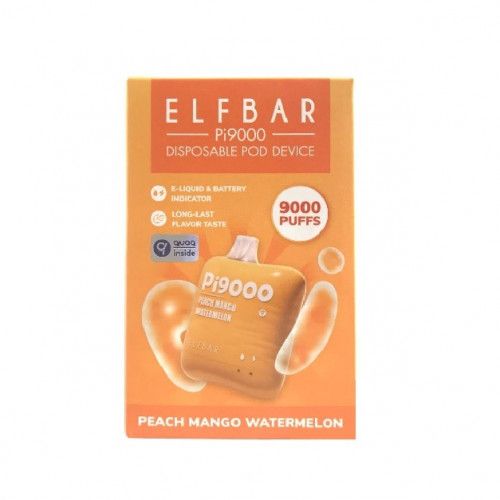Ашка Elf Bar PI Peach Mango Watermelon 9000 Затяжек - (Эльф Бар ПИ 9к тяг) Персик Манго Арбуз