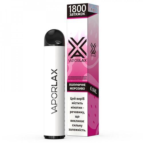 Ашка VAPORLAX Акциз Strawberry Icecream (Клубничное Мороженое)1800 puff