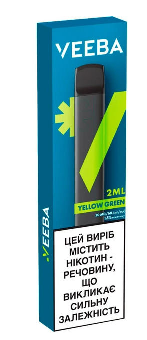 Ашка VEEBA 2 мл 1.8% Yellow Green (Яблоко + Фрукты с кислинкой)