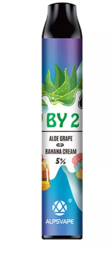 Ашка Alpsvape BY2 2000 2 вкуса в 1 Aloe Grape Banana Cream