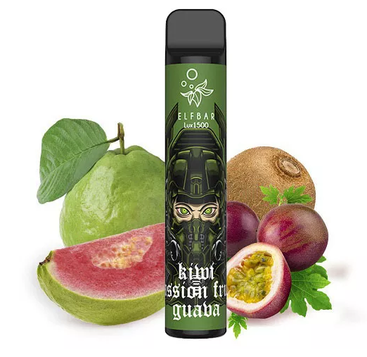 Ашка Elf Bar 1500 Lux 850mAh Kiwi Passionfruit Guava 5% - (Эльф Бар Люкс 1.5 к тяг) Киви с маракуйей и гуавой