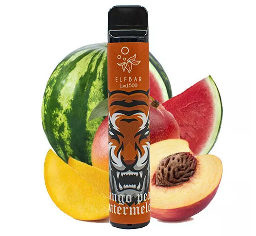 Ашка Elf Bar 1500 Lux 850mAh Mango Peach Watermelon 5% - (Эльф Бар Люкс 1.5 к тяг) Манго с персиком и арбузом
