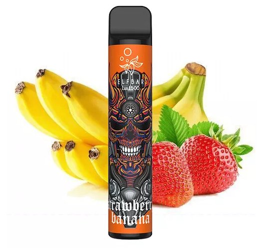 Ашка Elf Bar 1500 Lux 850mAh Strawberry Banana 5% - (Эльф Бар Люкс 1.5 к тяг) Клубника с бананом