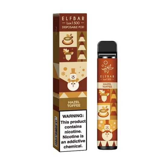 Ашка Elf Bar 1500 Christmas Edition Disposable Device 850mAh Hazel Toffee 5% - (Эльф Бар 1.5к тяг) Хейзел Ириска