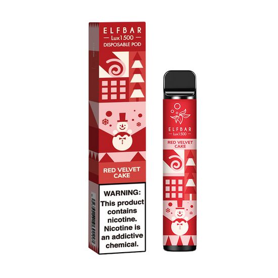 Ашка Elf Bar 1500 Christmas Edition Disposable Device 850mAh Red Velvet Cake 5% - (Эльф Бар 1.5к тяг) Краснобархатный пирог