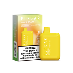 Ашка Elf Bar LB 5000 Disposable Device 650mAh Pineapple Coconut ice - (Эльф Бар ЛБ 5к тяг) Ананас Кокосовый лед
